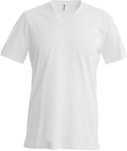 Kariban Mens Short Sleeve V Neck Slim Fit T-Shirt (S) (White)
