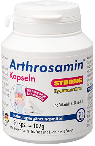 Arthrosamin strong Gelenkkapseln mit Hyaluronsäure, 90 Kapseln, 102 g