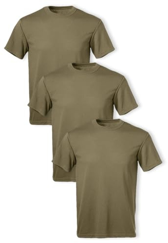 Soffe Men's Military Short Sleeve Crew T-Shirt, Cotton/Poly Blend, 3 Pack
