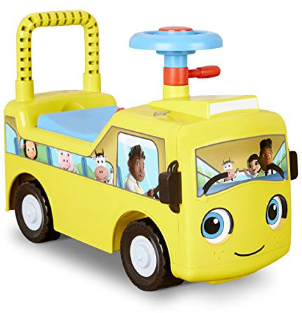 Little Baby Bum - Buster Rutschfahrzeug - gelbes Rutschauto Spielzeug-Bus, Lauflernwagen in Bus-Form mit Soundfunktion.