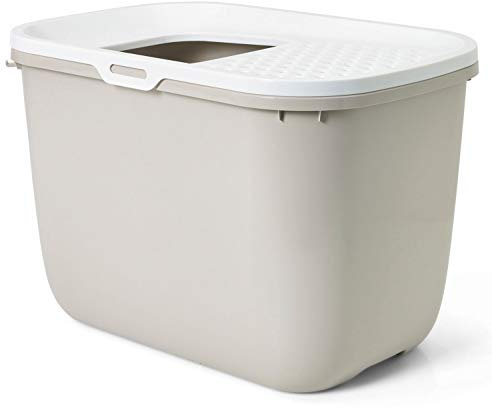 Katzentoilette Katzenklo HOP IN mit Einstieg von Oben beige-Weiss