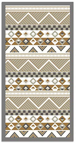 Panorama Vinylteppich Azteke Orannge Farbe - 80 x 300 cm - Waschbar rutschfest Küchenteppich