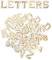 AXEN 52pcs Alphabet A to Z Patches, Iron on Sew on Letters for Clothes, Classic Gold