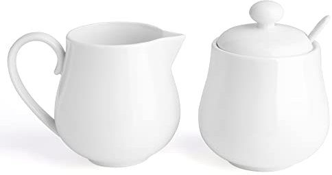 Sweese Zuckerset aus Porzellan, 340 ml, Kaffeeservice, 3-teilig mit Milchkännchen, Sug