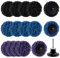 Wokape 15Pcs 2 3-Color Quick Change Roloc Strip Disc Assortment Kit, Rust & Paint Remover, Blue, Black, Purple, for Angle & Die Grinders, Aluminum Oxide, Fiber Mesh, Resin Elastomers, Alloy Steel