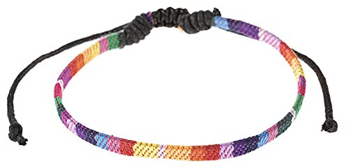 yaozeio Bi Pride Fußkettchen Armband Regenbogen Surfer Fußkettchen für Damen Herren Gay Bisexuell Lesben Geflochtene Schnur Knöchel Armband S Baumwolle Kein Edelstein, S, Baumwolle, Kein Edelstein