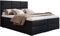 Boxspringbett 140x200 mit 2 Bettkasten - Doppelbett mit Federkernmatratze und Topper - Polsterbett mit Hebemechanismus für Schlafzimmer - Bett mit Kopfteil - Einfach zu Montieren (Schwarz)