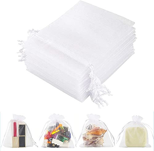 Organzasäckchen 50 pcs Gift Bags ,Schmuckbeutel Kordelzug ,Organza Bag, Geschenkbeutel Klein zum Befüllen Für Festival süßigkeiten Party Und Hochzeit Beutel Lavender Bags(10x15)