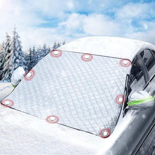Aoreun Frontscheibenabdeckung Auto, Scheibenabdeckung 8 Magnet Fixierung, Windschutzscheibe Abdeckung Faltbare Abnehmbare, windschutzscheibenabdeckung für gegen Schnee Frost UV-Strahlung - 185*120cm