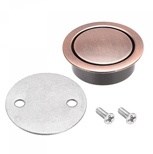sourcing map Finger Flush Pull Handle Outer Dia. 42mm/1.65 Copper Tone with Plate