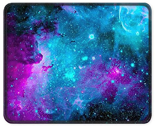 ITNRSIIET Mouse Pad with Stitched Edges, Premium-Textured Mouse Mat Pad, Non-Slip Rubber Base Mousepad for Gaming Laptop Computer & PC 260×210×3mm, Nebula Galaxy