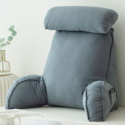 CUEYU Cuscino da Lettura per Riposo a Letto,Cuscino di Supporto dello Schienale con Bracciolo,Cuscini Testata Letto,per Leggere/Rilassarsi/Guardare La TV
