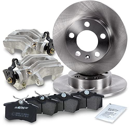 ATEC Germany Bremsenset Hinterachse inkl. Bremsscheiben Ø 253 mm Voll + Bremsbeläge Hinten & Bremssattel Hinten