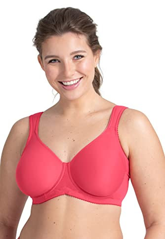 Miss Mary of Sweden Stay Fresh - Soutien-Gorge T-Shirt Femme avec Armatures, Maintien Poitrine, Dos Large, Non Rembourré, Respirant, Confort Toute la Journée 95B Corail