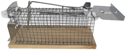 MC-Trend Mausefalle Lebendfalle 15x6 cm Holz mit Drahtkäfig Tierfalle Mäusefalle Mouse Trap Rattenfalle für Haus, Garten, Scheune, Keller, Dachboden kein Verletzen, kein Gift! (einzeln)