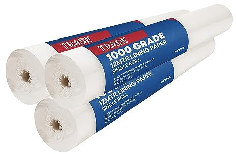 Trade 1000 Grade Lining Paper for Walls-Suitable for New & Damaged Walls-Covers Wall & Ceiling-Easy to Hang & Remove-10M Long Lining Paper Roll Plus 20% Free 6.72m2 Coverage- (3)