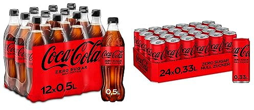 Coca-Cola Zero Sugar - koffeinhaltiges Erfrischungsgetränk mit originalem Coca-Cola-Geschmack & Zero Sugar - koffeinhaltiges Erfrischungsgetränk mit originalem Coca-Cola Geschmack
