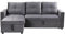 EASYMOBEL Sofá Cama Chaise Longue PAU, 215x135cm - Diseño Moderno, Almacenamiento - Color Gris Terciopelo