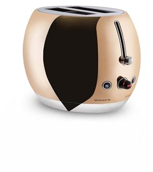 BUGATTI Romeo, Multi-Function Toaster, Stainless Steel, 7 Levels, 4 Functions, Tongs Not Included, 870-1035 W, Shiny Rose Gold
