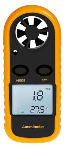 Bestgle digitaler windmesser handgeführter anemometer und windtemperatur messer mit led hintergrundbeleuchtung messung windgeschwindigkeit/temp ℃/℉ für windsurfen drachenfliegen segeln surfen angeln