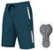 Logas MTB Herren Radlerhose,Herren Mountainbike Shorts Atmungsaktiv Radhose ，MTB Shorts für Männer mit 6 Taschen,Blau,XL