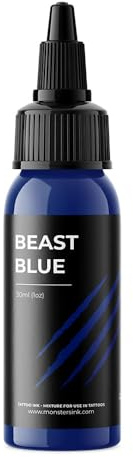 Monsters Ink Beast Blue Ink 30ml a Dark Blue Tattoo Ink