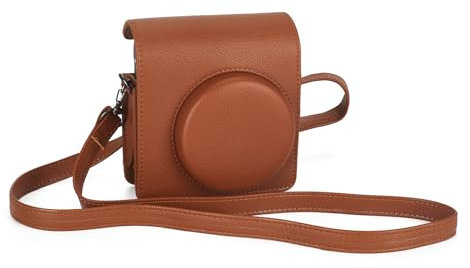 Riosin Instant Mini 99 Camera Protective Case for Fujifilm Instax Mini 99, Premium PU Leather Camera Bag Cover with Removable Adjustable Strap (Brown)