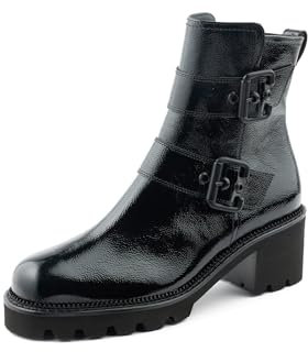 Paul Green Stiefelette 9907-066, Lack/Brush, Schwarz, Damen EU 7,5/41