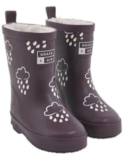 Grass & Air Purple Colour-Changing Kids Wellies, Unisex Childrens Welly Boots for Babies, Toddlers and Children