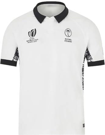 Coupe du Monde 2023 RWC Fidji, Maillot de Rugby, Maillot de Football d'entraînement for Hommes(White,M)