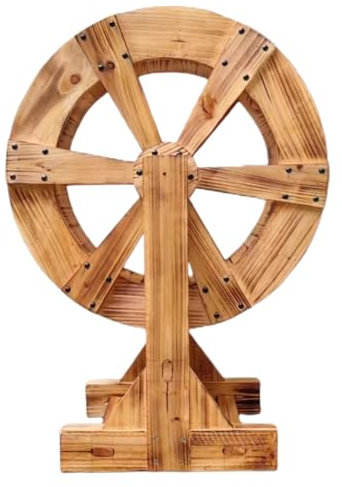 JTWWDM Fontana in Legno Con Ruota Idraulica, Fontana Con Ruota Idraulica per Esterni, Ornamenti L'acqua Corrente, Piscina, Cortile Giardino Roccioso Laghetto per Pesci Decorazione Retrò,20cm