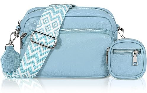 GASSDA Crossbody Bag Damen, Kleine Umhängetasche Damen Breiter Gurt PU Leder Handtasche mit Abnehmbarem Schultergurt