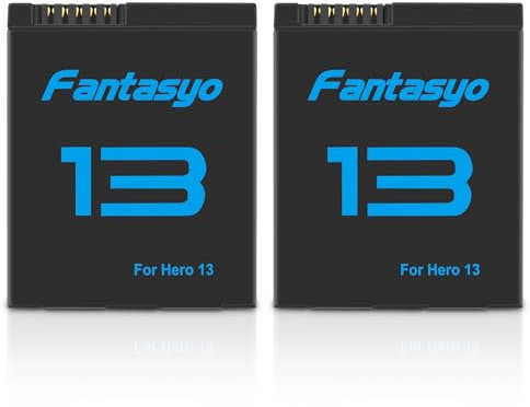 Fantasyo Hero 13 Batteria 2 Pack 2100mAh per Hero 13, Supporto Ricarica Rapida per Hero 13 Fotocamera Caricabatterie Accessori