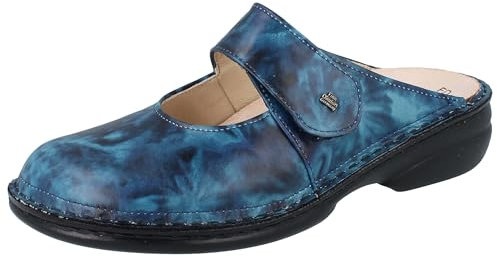 Finn Comfort Stanford Damen Clogs blau Blue Blur Glattleder