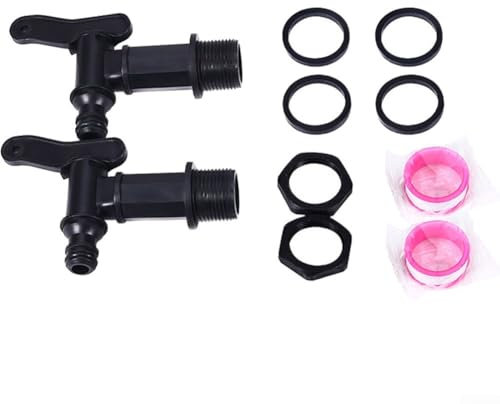 SMZhomeone Wasserhahn Ventil Zubehör Eimer Kunststoff Schwarz Nippel Wasserhahn Adapter Abdeckung Drehen 6 Punkte 3/4