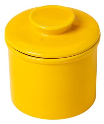kesurpae Porcelain Butter Jar Versatile for Microwave and Dishwasher Safe Ceramics Ceramic Butter Holder Ceramic Butter Dish , Yellow