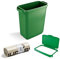 DURABIN 60L Green Rectangular Waste Bin & Green Hinged Lid and 25x Eco Bin Bags 110L Recycled Plastic Bin Set with Easy Carry Handles for Rubbish Collection in Offices Homes Kitchens Schools