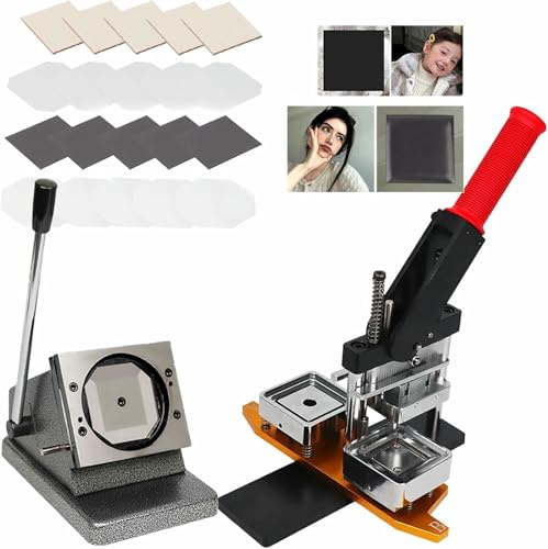 CCKUYT Badge Maker Machine,80mm Photo Magnet Machine, Diy Fridge Magnets Maker Machine With 150 Sets Of Consumables, Button Badge Maker Kit, For Decorate Refrigerators, Any Iron Furniture