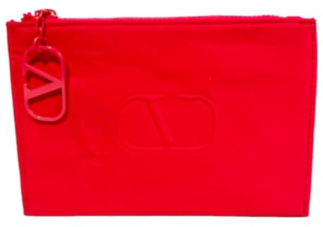 Valentino Red Small Flat Makeup Cosmetic Gift Pouch (7L x 5H) - 9755