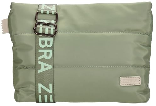 ZEBRA trends - Puffer Umhängetasche Damen Crossbody Bag mit Reißverschluss Verstellbarem abnehmbarem Schultergurt Mittelgroß Klein Schwarz Braun Beige Stylische Damentasche - Minze