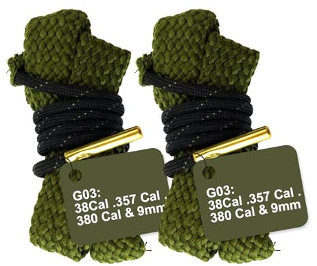 Trpoey Cuerda para Limpiar cañones de Armas con cerdas de latón 5.56/9/7.62/12 GA