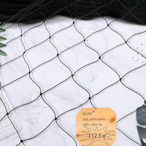 IKIJM Bird Netting for Chicken Coop - Poultry Netting Heavy Duty Mesh Garden Net for Blueberry Bushes Fruit Tree Chicken Coop Roof Hawk Proof (7.5 x 15 m-2.5 x 2.5 cm)