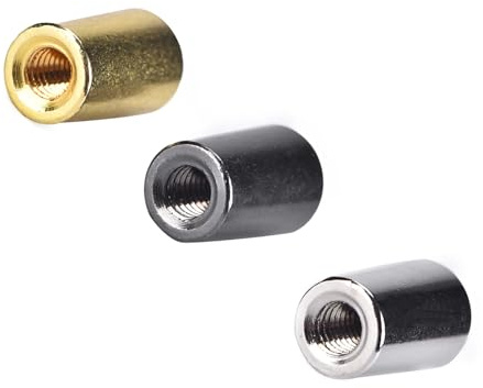 ZDETGU 3-teilige Gitarren-Schalterspitze, Kippschalter-Knopfkappe für EPI-E-Gitarre mit Rostfreien Kupfer-Innengewindegrößen von 4 Mm und 3,5 Mm (Silber+Schwarz+Gold)