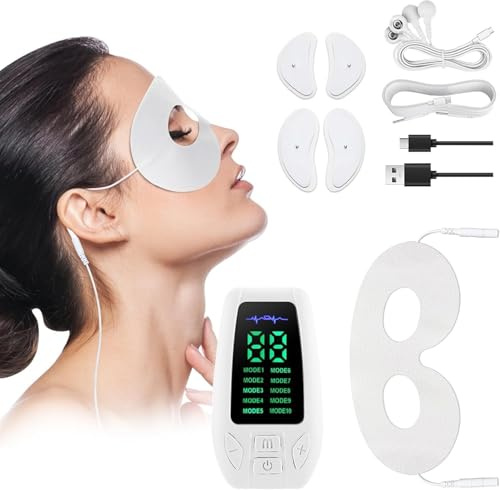 WUGEIN Eye Lift Massager With EMS Micro Current,Heat,Micro-Current & Vibration–Anti-Aging Under Eye Skincare Device for Dark Circles,Puffiness,Fine Lines–USB Rechargeable,10 Modes