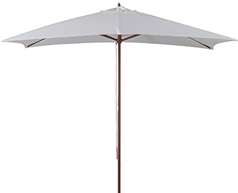 VERDELOOK Ombrellone in Legno a carrucola, 3x2 m, Ecrù, per arredo Esterni Giardino