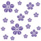 kleb-Drauf® | 19 Blumen | Lila - matt | Wandtattoo Wandaufkleber Wandsticker Aufkleber Sticker | Wohnzimmer Schlafzimmer Kinderzimmer Küche Bad | Deko Wände Glas Fenster Tür Fliese