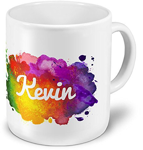 digital print XXL Riesen-Tasse mit Namen Kevin - Motiv Color-Paint - Namenstasse, Kaffeebecher, Becher, Mug