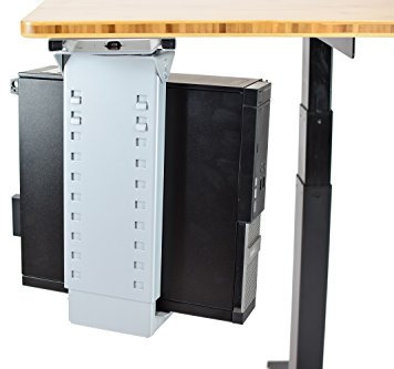 Uncaged Ergonomics CPU1 Adjustable Under Desk Computer Mount, 360⁰ Swivel Steel CPU Holder PC Holder Under Desk Mount PC Tower Stand for Office