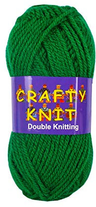 Green Crafty Knit Double Knitting Sewing & Crochet Craft Wool Yarn Coloured Balls 25g