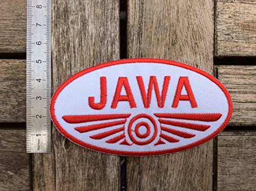 BLUE HAWAI Patch 'JAWA' zum Aufbügeln, Rot, Mittel, Retro, Fahrzeug, 1 Stück